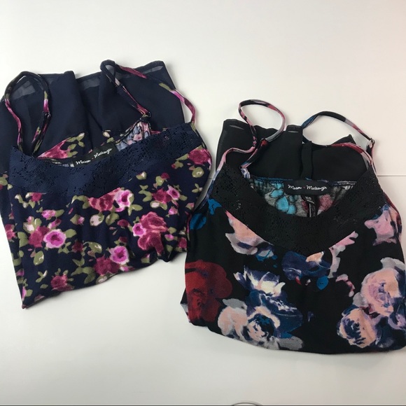 2 Tops Mason + Mackenzie Cami Sheer Floral XS - Picture 4 of 16